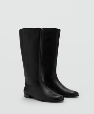 MANGO - Women's Zipper Leather Boots