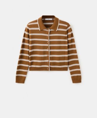 MANGO - Women's Shirt Collar Cardigan