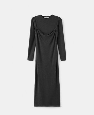 MANGO - Women's Draped Combined Dress
