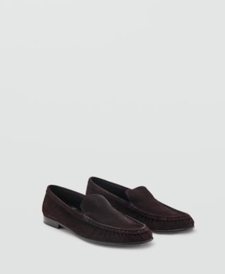 MANGO - Women's Gathered Suede Moccasins
