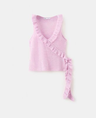 MANGO - Women's Ruffle Knit Top