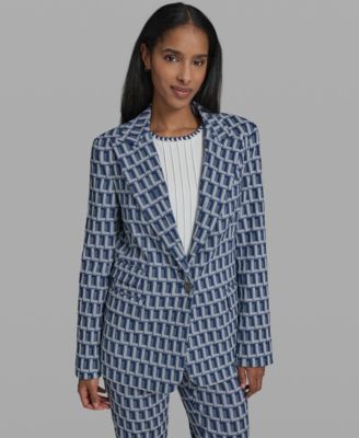 KARL LAGERFELD PARIS - Women's One-Button Patterned Jacket