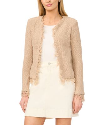 Vince Camuto - Women's Fringe Cropped Pull-On Jacket