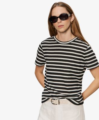 Sanctuary - Women's Striped Crewneck Textured Tee