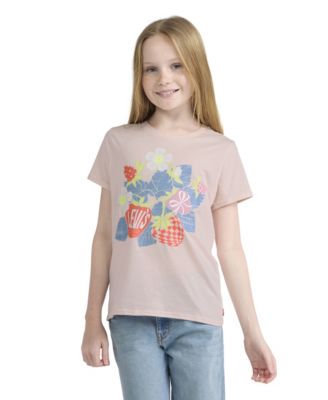 Levi's - Girls' 7-16 Strawberries Graphic Pull-On Top
