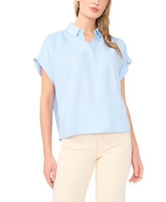 1.STATE - Women's Collared Neck Short-Sleeve Blouse