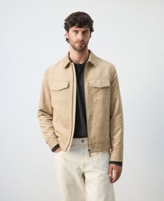MANGO - Men's Suede-Effect Pockets Jacket