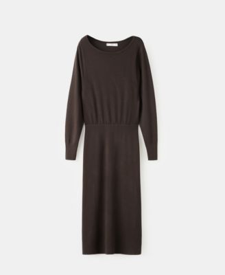 MANGO - Women's Fine-Knit Flared Dress