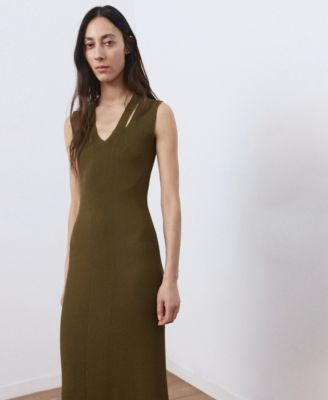 MANGO - Women's Fine-Knit Flared Dress