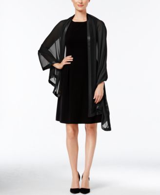 Calvin Klein - Satin Trim Chiffon Evening Wrap