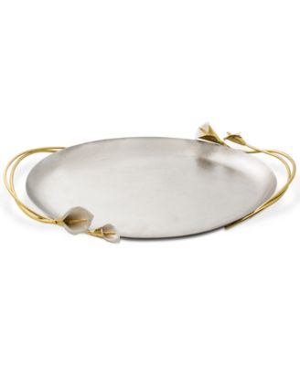 Calla Lily Handled Oval Tray image