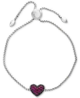 EFFY Collection - Ruby Cluster Slider Bracelet (5/8 ct. t.w.) in Sterling Silver