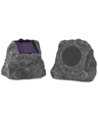 Innovative Technology - 2-Pk. Solar Bluetooth Outdoor Rock Speakers