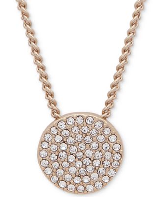 DKNY - Pav&eacute; Disc 19" Pendant Necklace
