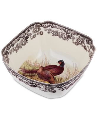 Spode - Woodland Pheasant Square Serving Bowl