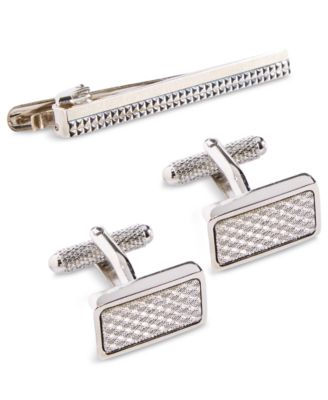 Perry Ellis Portfolio - Men's Knitting Cuff Links & Tie Bar Set