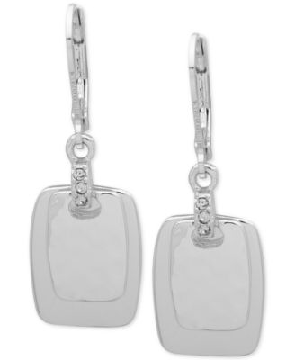 Nine West - Crystal Accented Square Drop Earrings