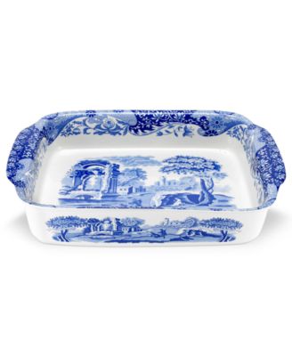 Spode - "Blue Italian" Rectangular Handled Casserole