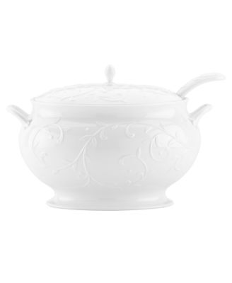 Opal Innocence Carved Covered Soup Tureen with Ladle image