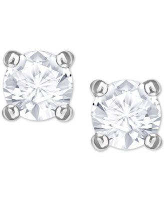 Swarovski - Silver-Tone Crystal Stud Earrings