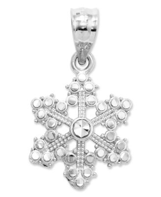 Macy's - 14k White Gold Charm, Snowflake Charm