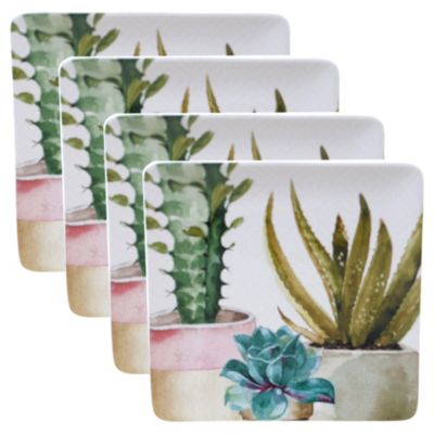 Cactus Verde Square Dinner Plates, Set of 4 image
