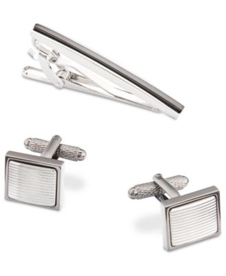 Perry Ellis Portfolio - Men's Two-Tone Tie Bar & Cuff Links Set