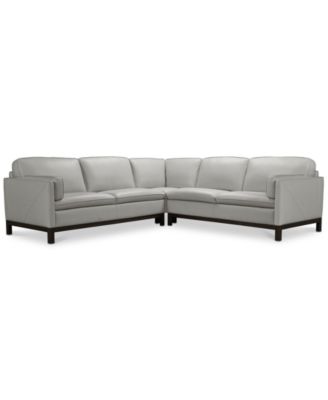 Furniture - Virtron 3-Pc. Leather "L" Sectional Sofa