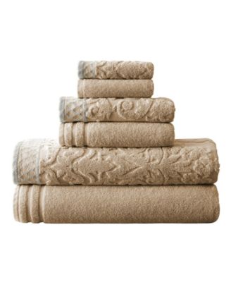 Modern Threads - Damask Jacquard Embellished Border 6-Pc. Towel Set
