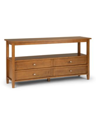 Simpli Home - Warm Shaker Console Table, Quick Ship