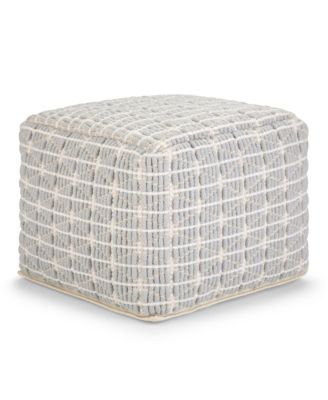 Simpli Home - Noreen Square Pouf, Quick Ship