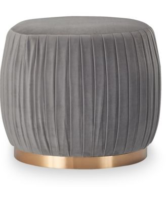 Adore Décor - Jolie Pleated Ottoman, Quick Ship