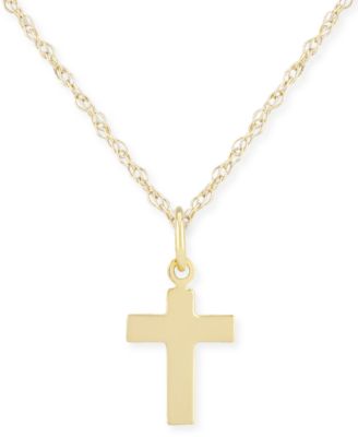 Macy's - Flat Cross Necklace Set in 14k Gold