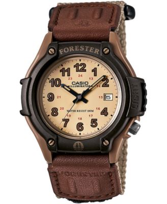 Casio - Men's Forester Tan Nylon Strap Watch 41mm