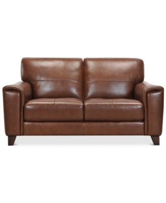 Brayna 65" Classic Leather Loveseat, Created for Macy's image