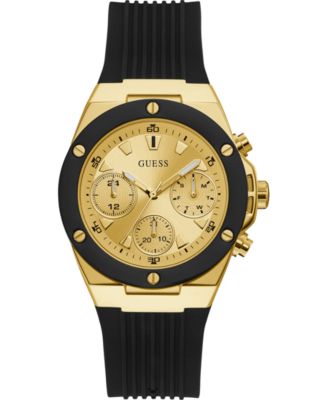 GUESS - Women's Black Silicone Strap Watch 39mm