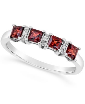 Macy's - Gemstone and Diamond Accent Ring in Sterling Silver