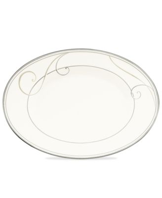 Platinum Wave Oval Platter, 14" image