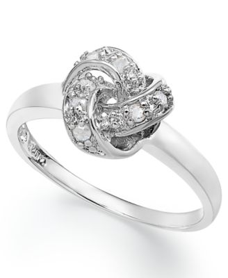 Diamond Love Knot Ring in Sterling Silver (1/10 ct. t.w.) image