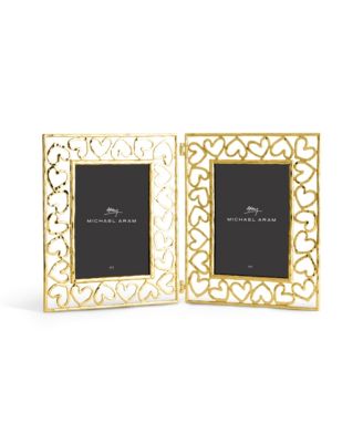 Double Heart Frame Gold 5x7 image