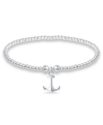 Bead Anchor Charm Bracelet in Silver Plate image