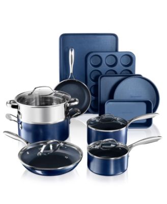 GraniteStone - Ultra-Durable Titanium & Diamond Infused Nonstick 15-Pc. Cookware & Bakeware Set