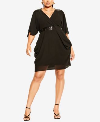 CITY CHIC - Plus Trendy Sequin Wrap Dress