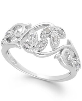 Macy's - Diamond Vine Ring in Sterling Silver (1/10 ct. t.w.)