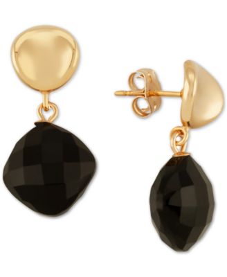 Macy's - Onyx Drop Earrings in 14k Gold