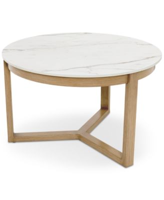 Reid Outdoor 30" Round Porcelain Top Nesting Table, Created for Macy's image