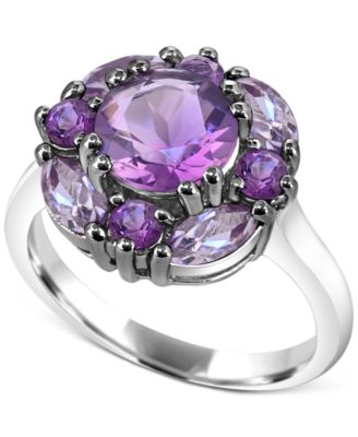 Amethyst (2-1/8 ct. t.w.) & Pink Amethyst (7/8 ct. t.w.) Cluster Ring in Sterling Silver image