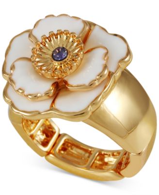 GUESS - Gold-Tone Mixed Color Stone Flower Statement Ring