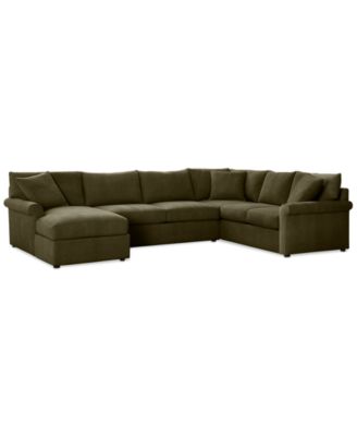 CLOSEOUT! Wrenley 138" 3-Pc. Fabric Sectional Chaise Sofa, Created for Macy's image