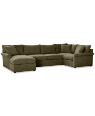 CLOSEOUT! Wrenley 138" 4-Pc. Fabric Modular Chaise Sectional Sofa, Created for Macy's image